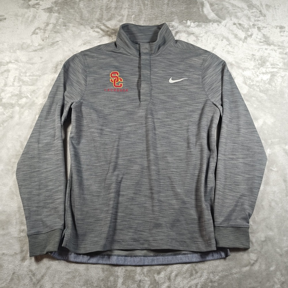 USC Lacrosse Sweatshirt Mens Small Nike Golf Quarter Zip Performance Embroidered